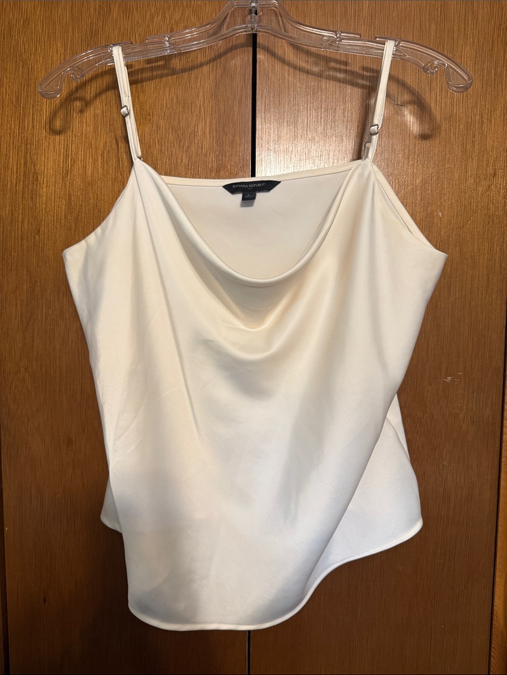 Banana Republic Ivory Satin Cowl-Neck Camisole